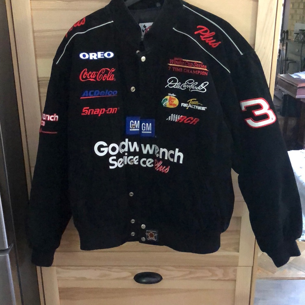 Men’s black suede race jacket